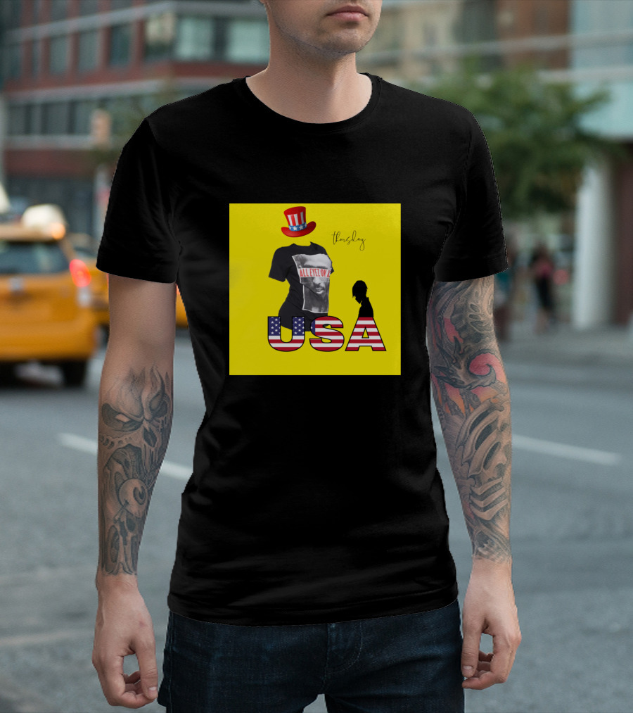 flawslay All Eyez on USA Yellow Amazing America T-Shirt