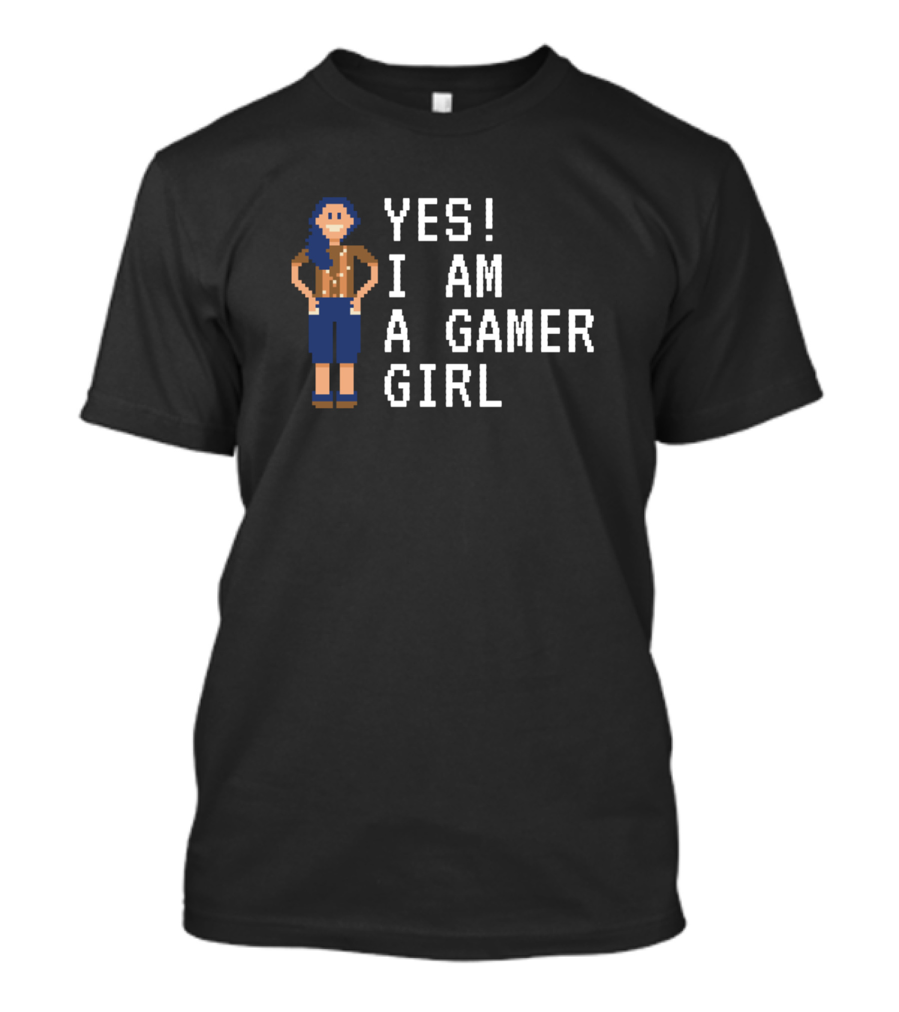 YES I AM A GAMER GIRL Pixel Art Character T-Shirt