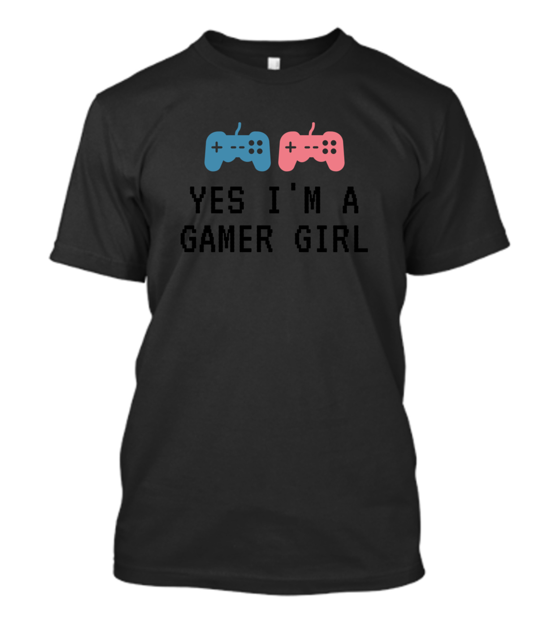 Yes I'm A Gamer Girl With Blue And Pink Game Controllers T-Shirt