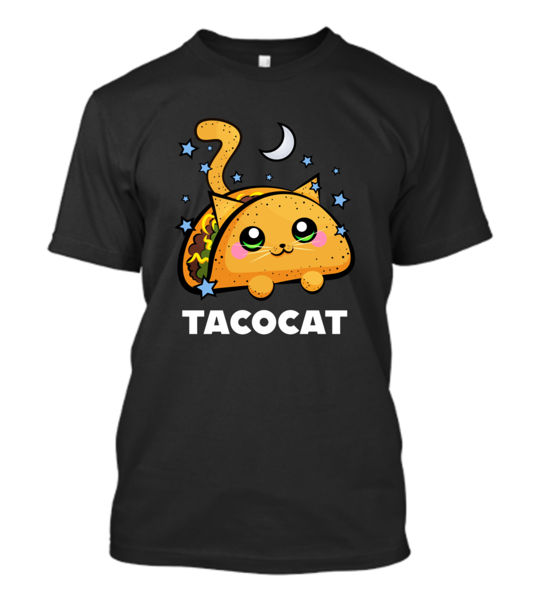 Taco Cat Cute Kawaii Moon And Stars T-Shirt