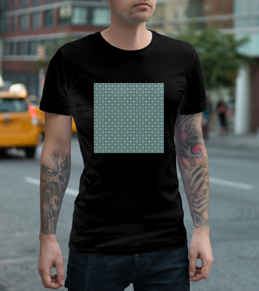 Tartan Lattice Zigzag Stripes Rhombuses Weaving Geometric T-Shirt