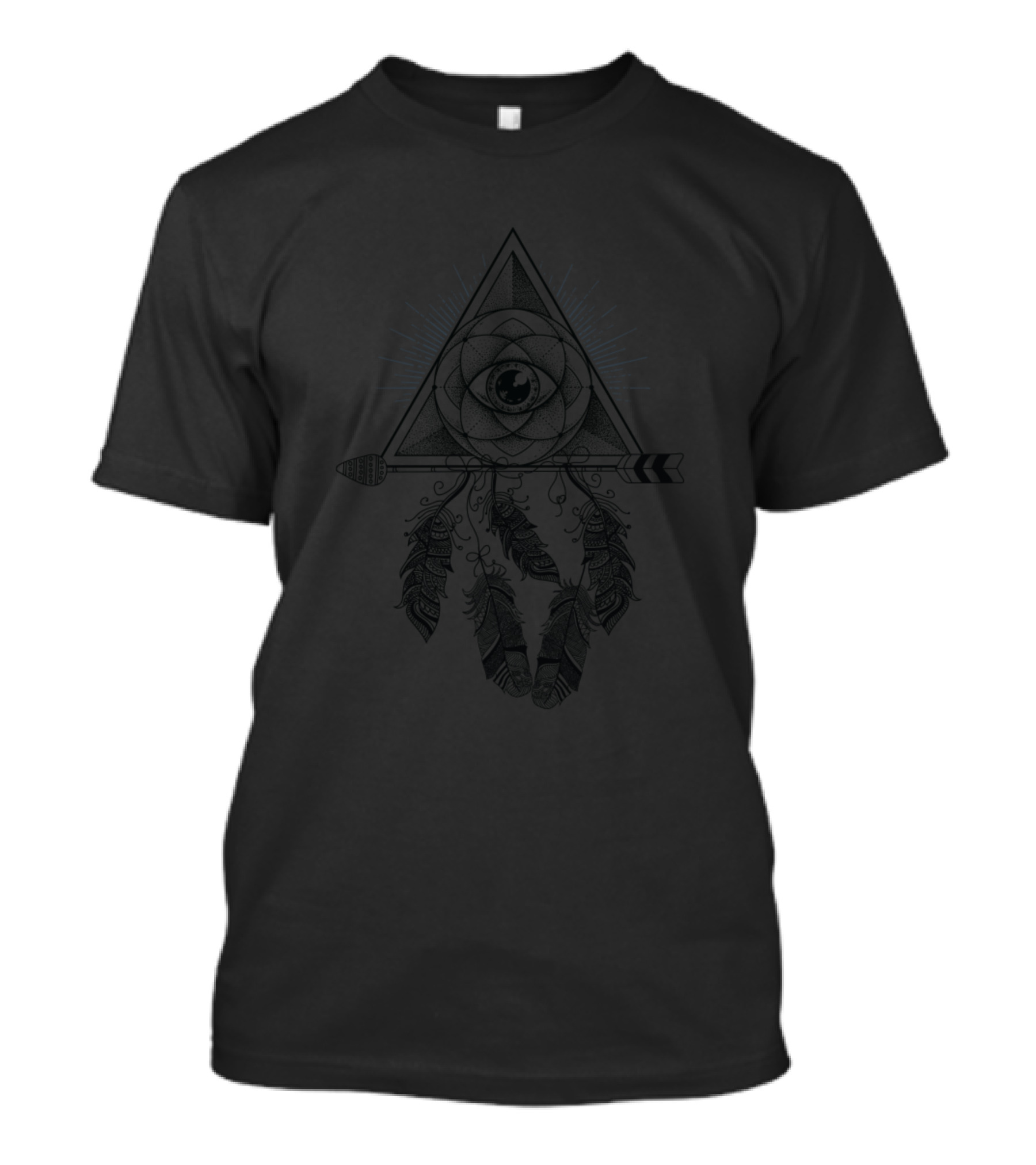 Tiger Dream Catcher Eye With Feathers Arrow Watercolor T-Shirt