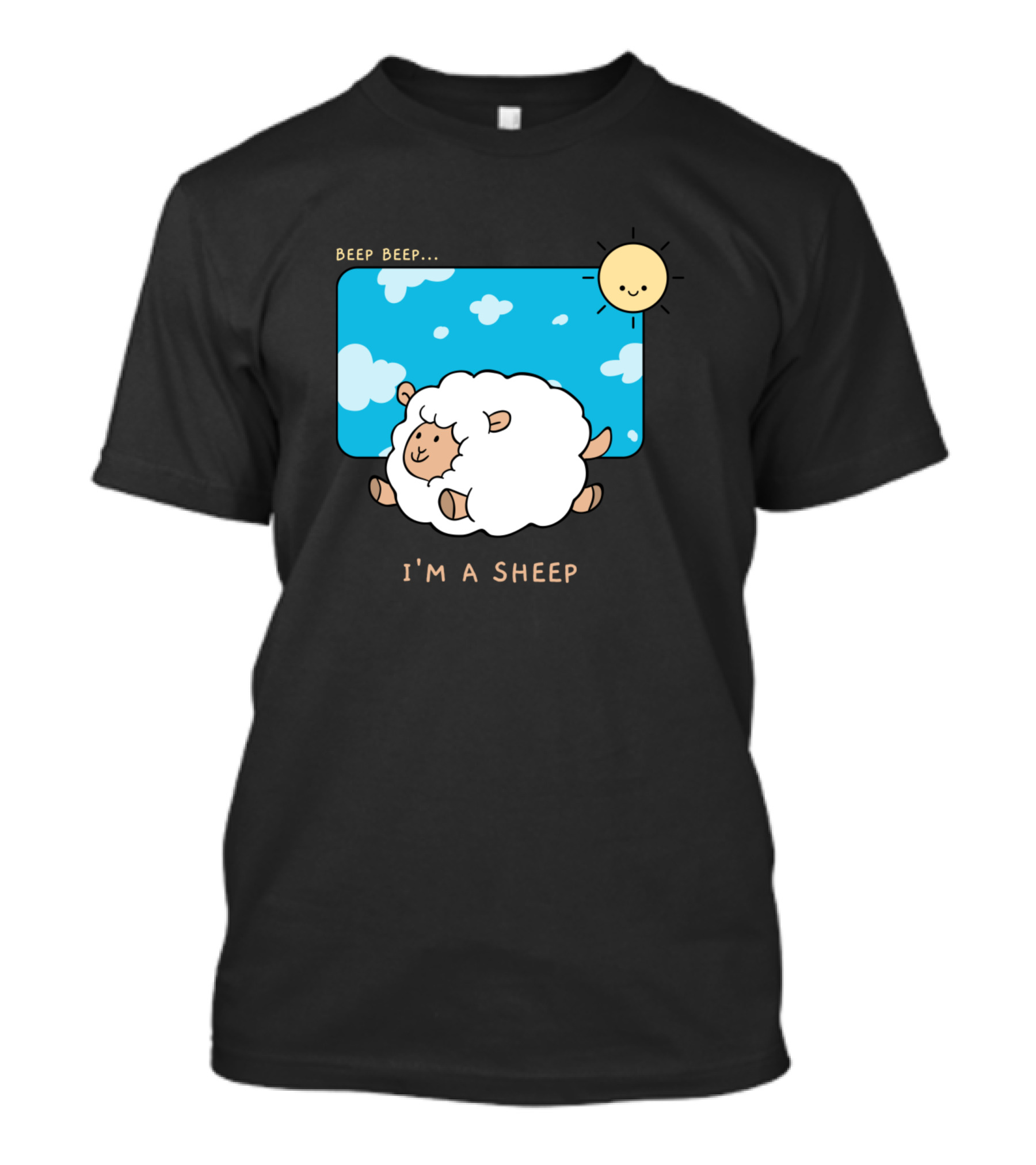 Beep Beep I'm A Sheep Cloudy Sky And Sun T-Shirt