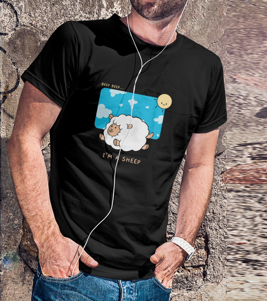 Beep Beep I'm A Sheep Cloudy Sky And Sun T-Shirt