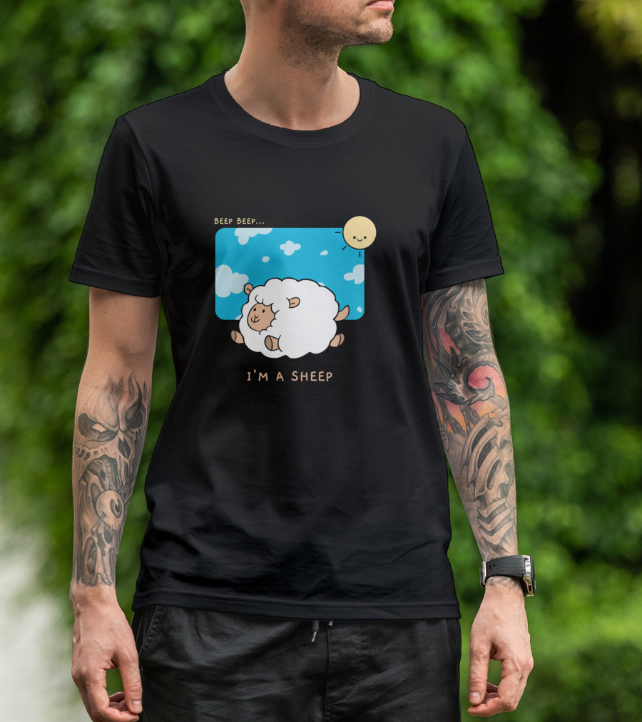 Beep Beep I'm A Sheep Cloudy Sky And Sun T-Shirt