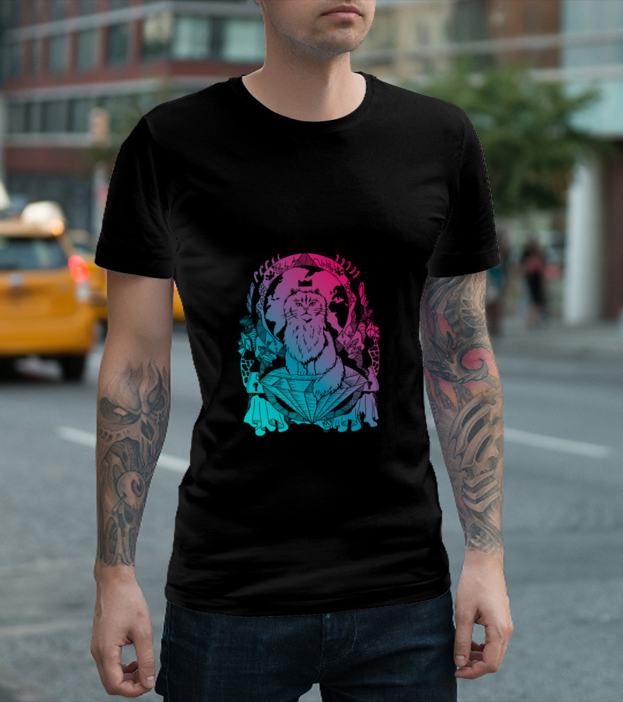 Cats Rule Everything Around Me Aurora Glow Feline Majesty T-Shirt