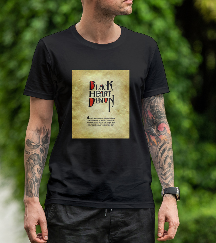 Black Heart Demon Vampiric Magic Level Mastery T-Shirt