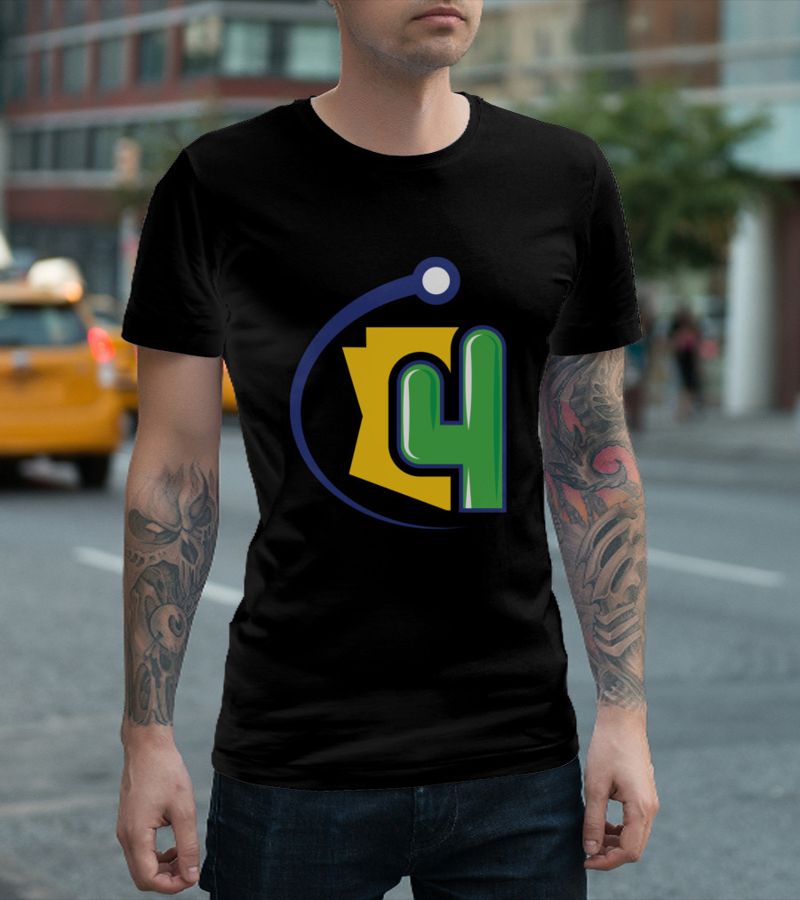 Cactus Arizona Map Atomic T-Shirt
