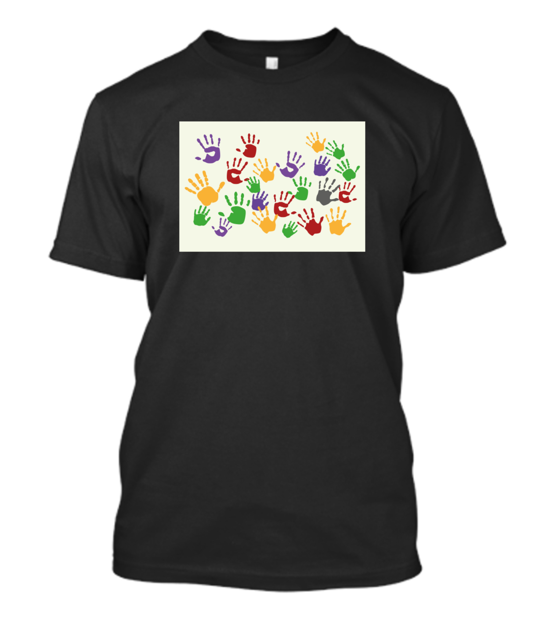 Child Colorful Handprints Pattern Vector T-Shirt