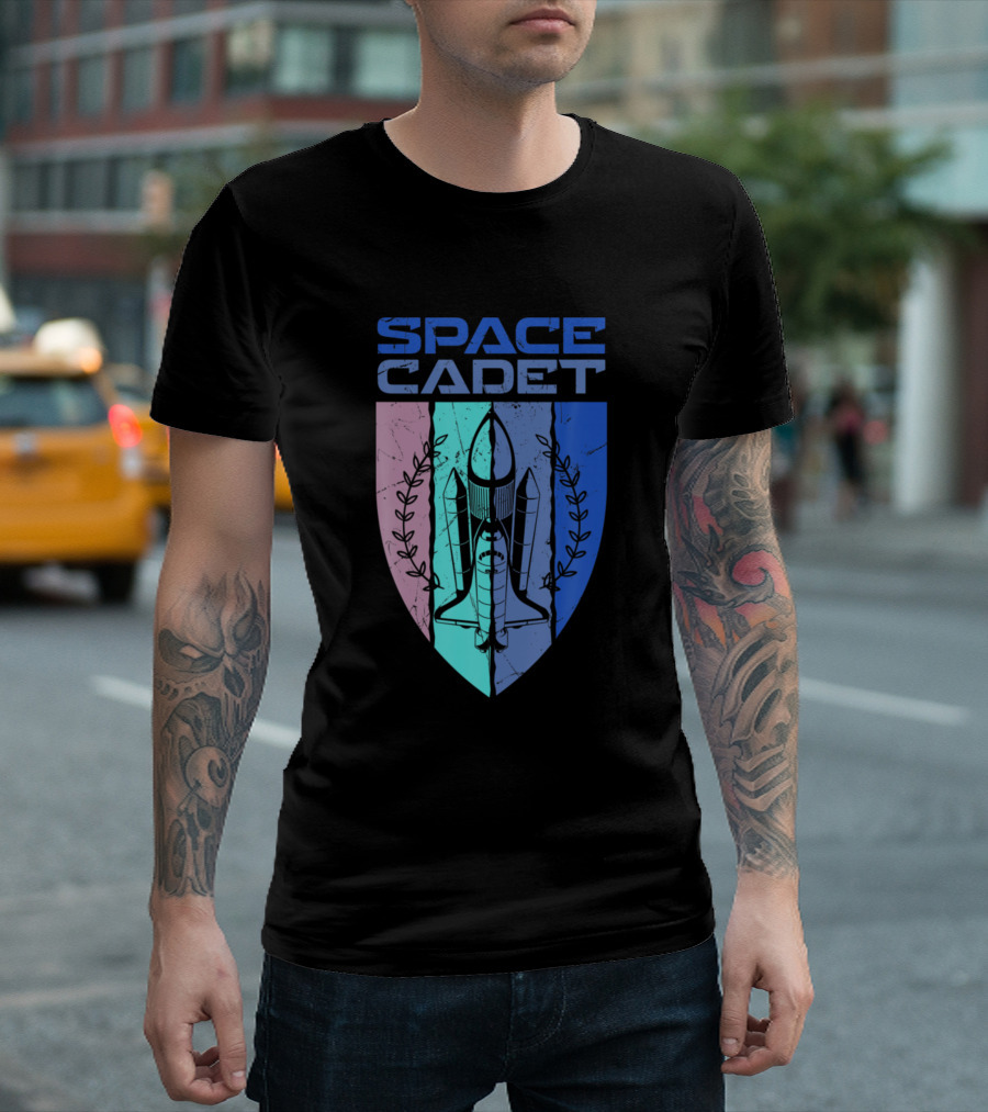 Space Cadet Badge Emblems Rocket Lovers T-Shirt