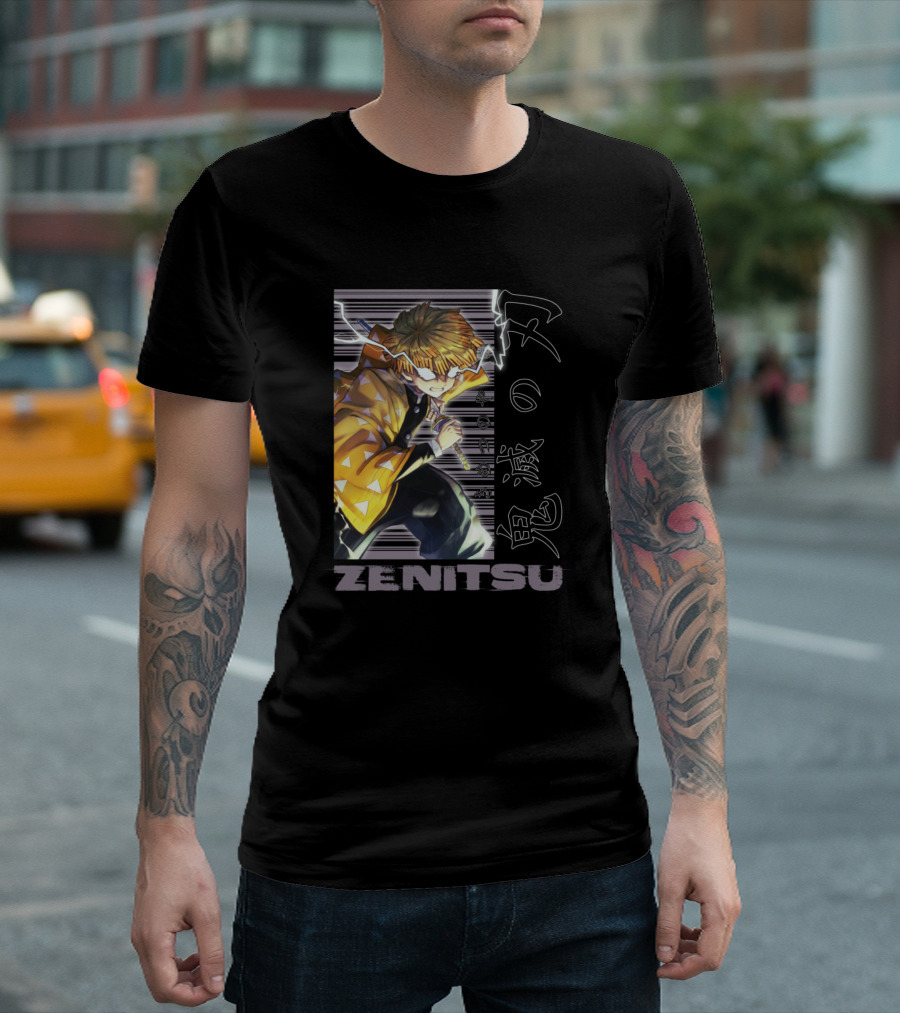 Demon Slayer Zenitsu Techniques Anime Character Electric Aura T-Shirt