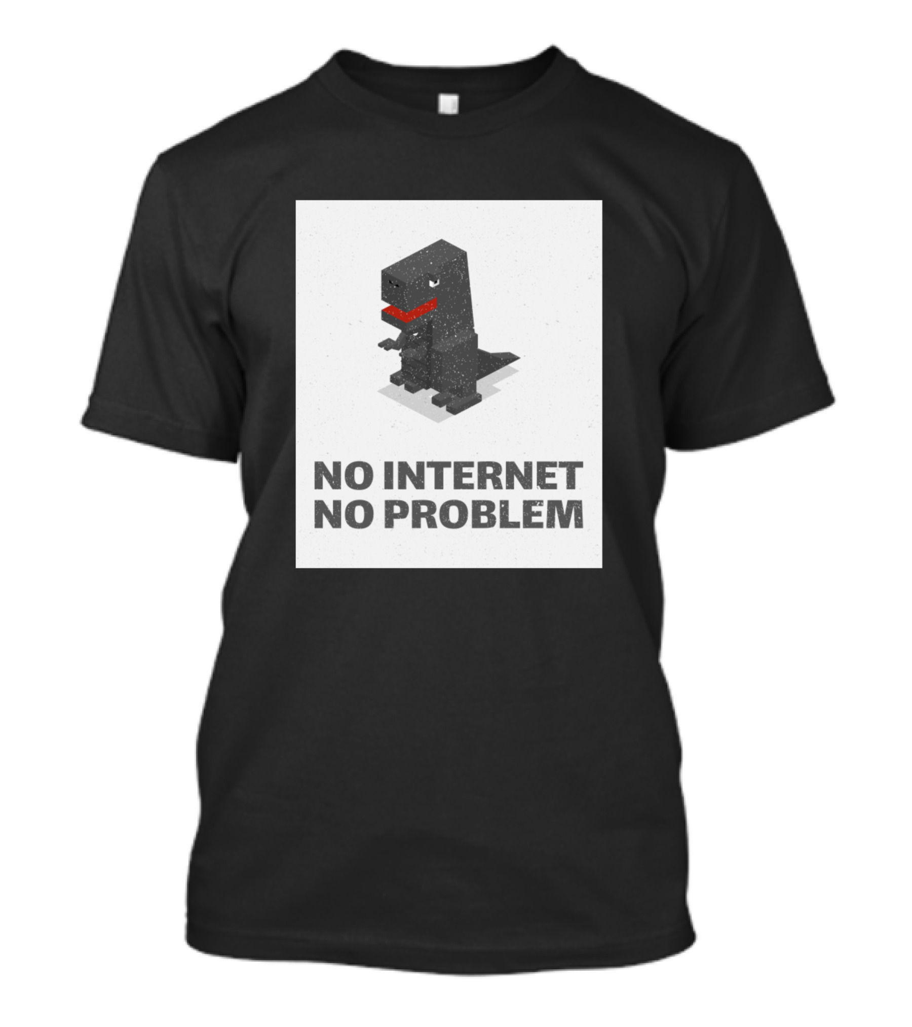 No Internet No Problem Pixel Dinosaur Game T-Shirt