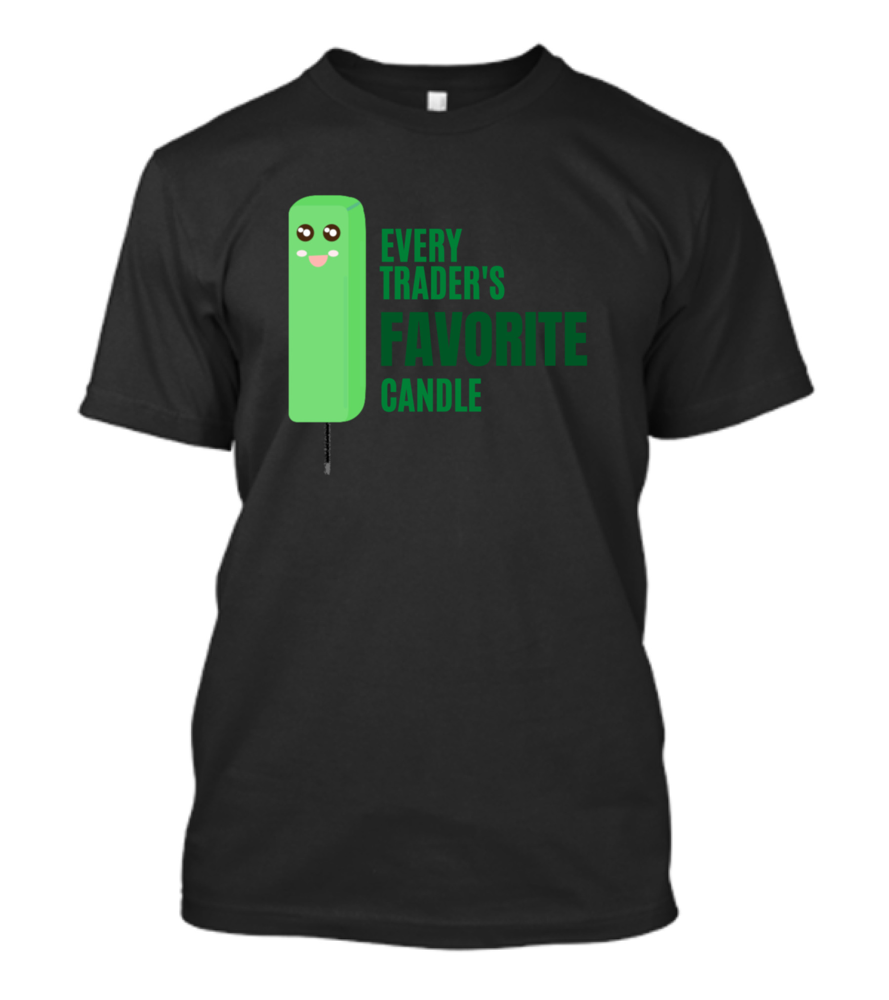 Every Trader's Favorite Green Candle Emoji Features Happy Facial Expression T-Shirt