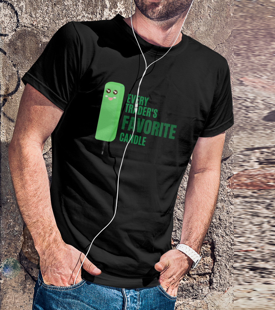 Every Trader's Favorite Green Candle Emoji Features Happy Facial Expression T-Shirt