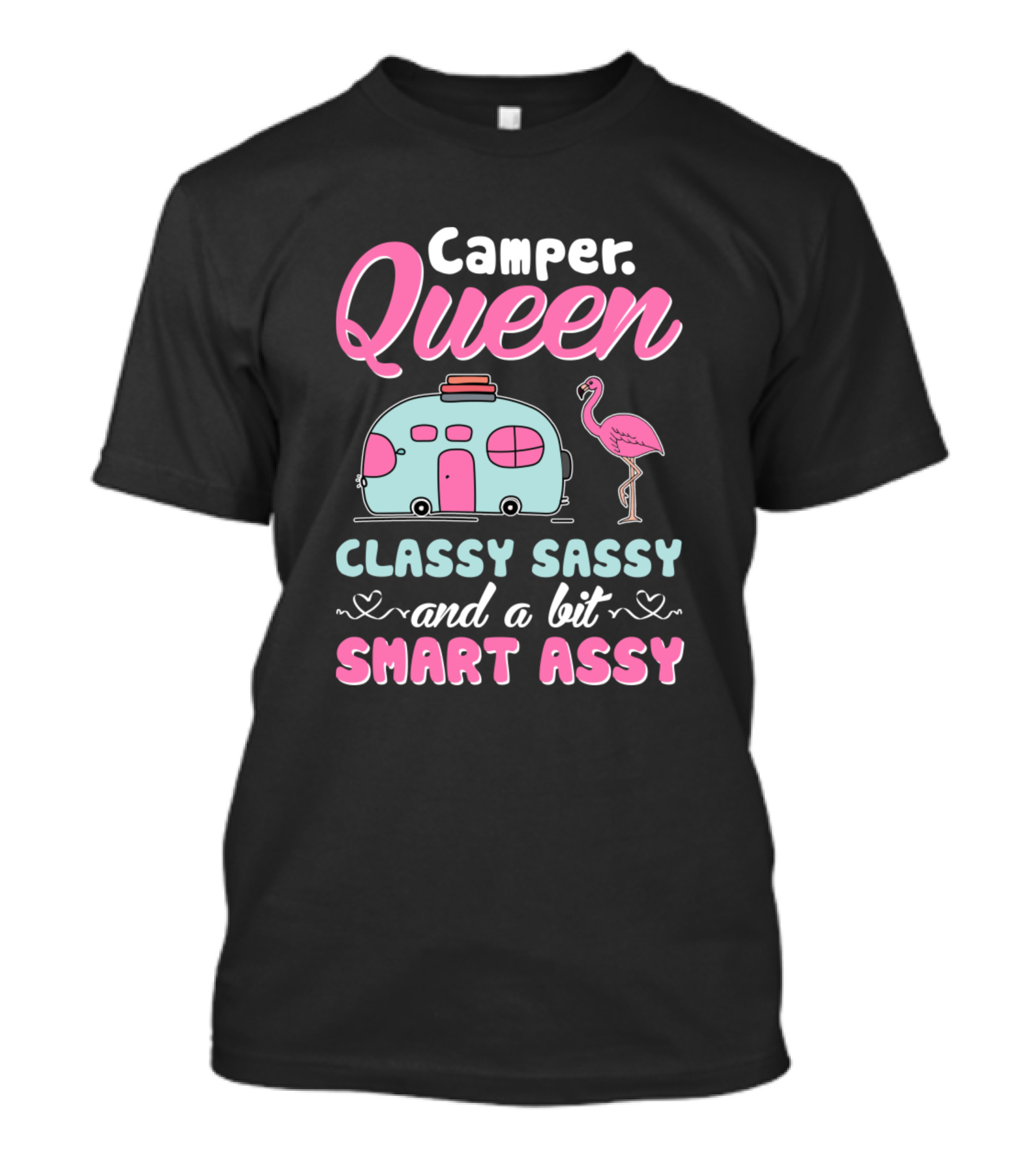 Camper Queen Classy Sassy And A Bit Smart Assy Flamingo повокпша T-Shirt