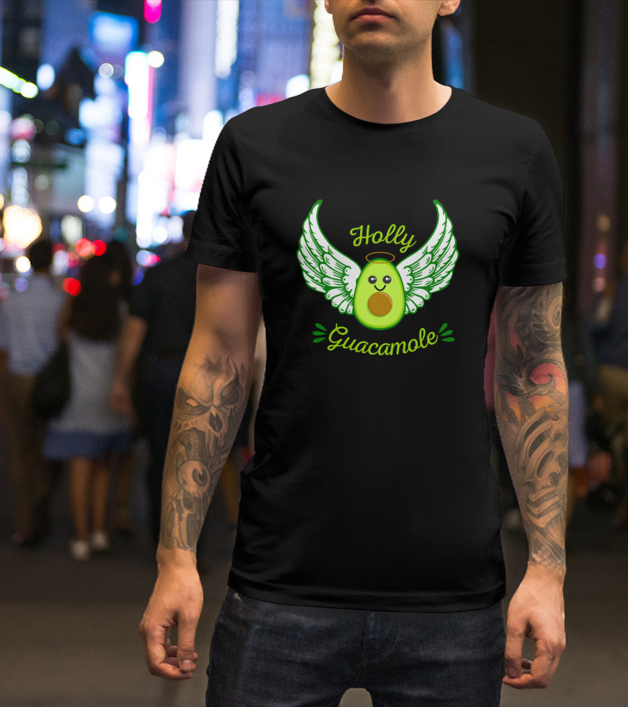 Holly Guacamole Avocado With Angelic Wings And Halo T-Shirt