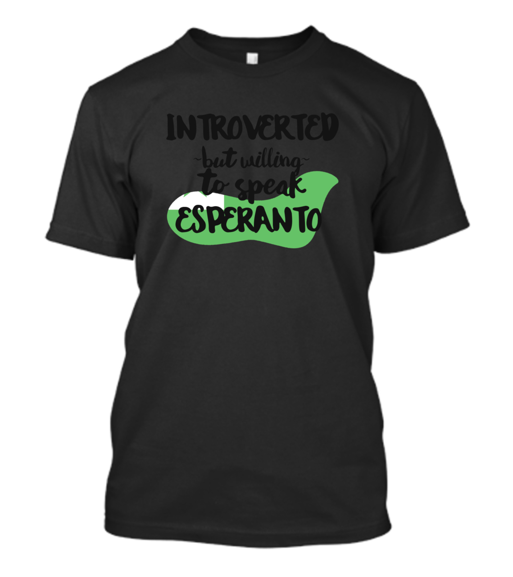 Introverted But Willing To Speak Esperanto Green Wave T-Shirt
