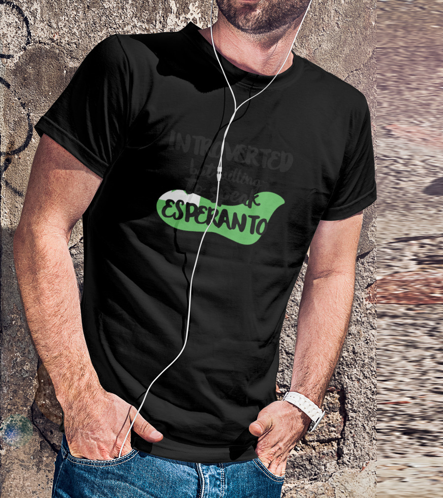 Introverted But Willing To Speak Esperanto Green Wave T-Shirt