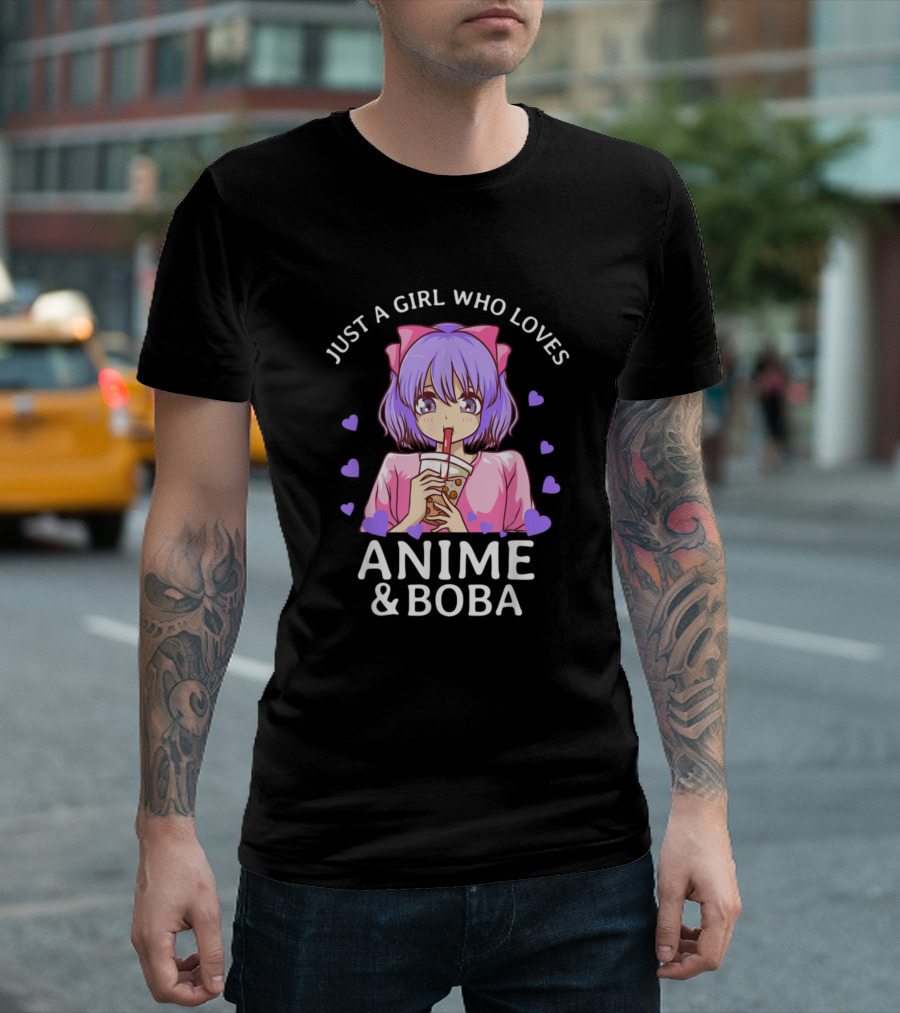 Just A Girl Who Loves Anime and Boba Bubble Tea T-Shirt