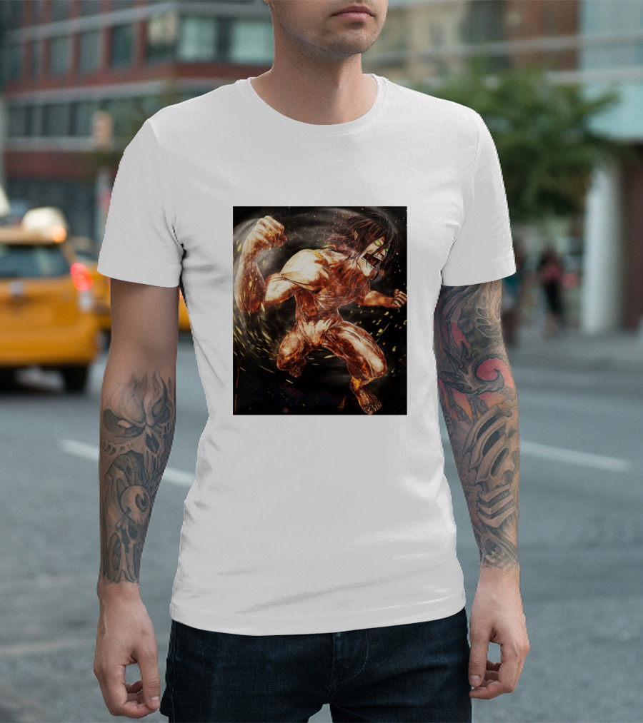 King Of Titan Attack Eren Jaeger Anime T-Shirt
