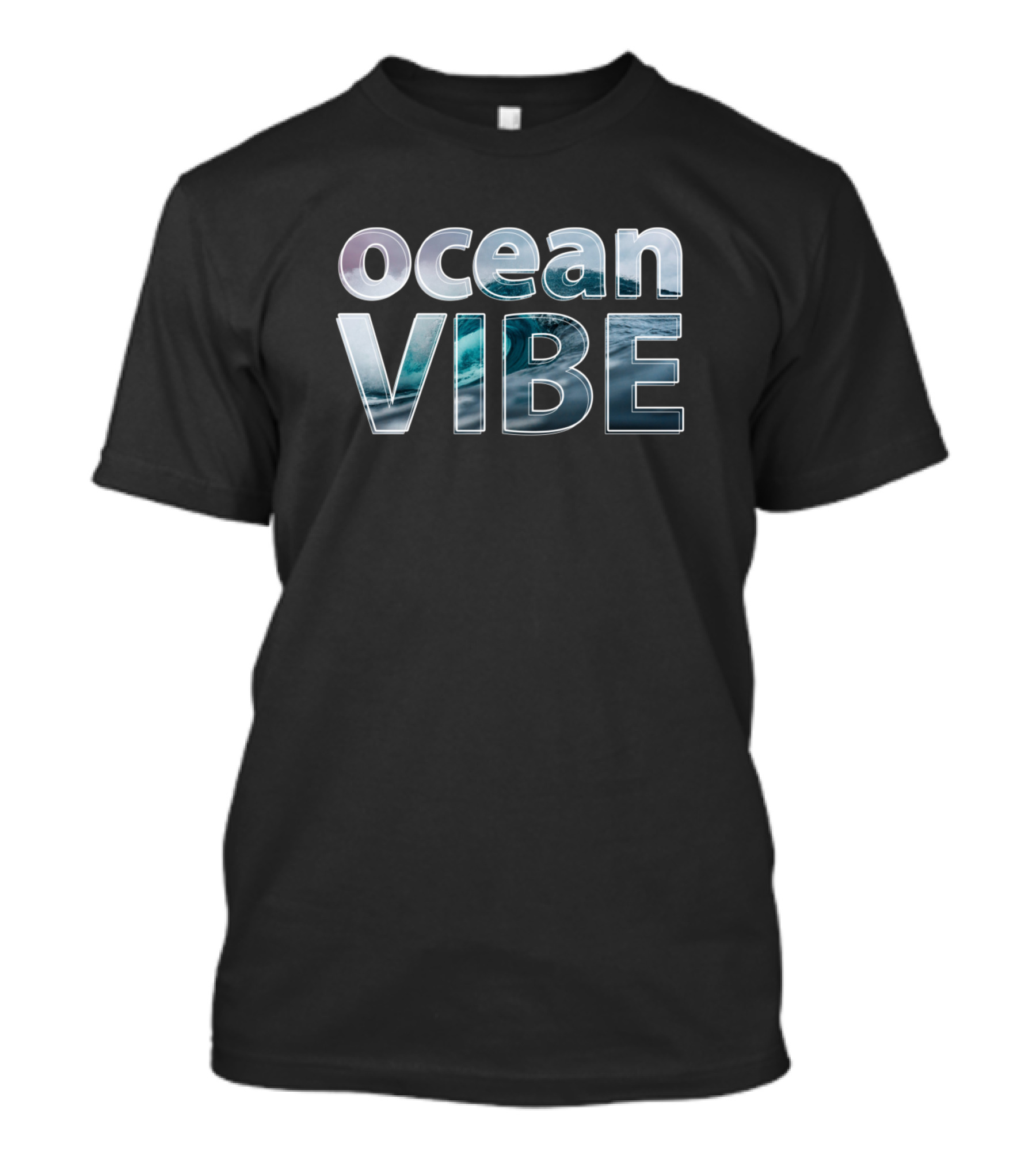 Ocean Vibe Surf Wave Aesthetic Typography T-Shirt