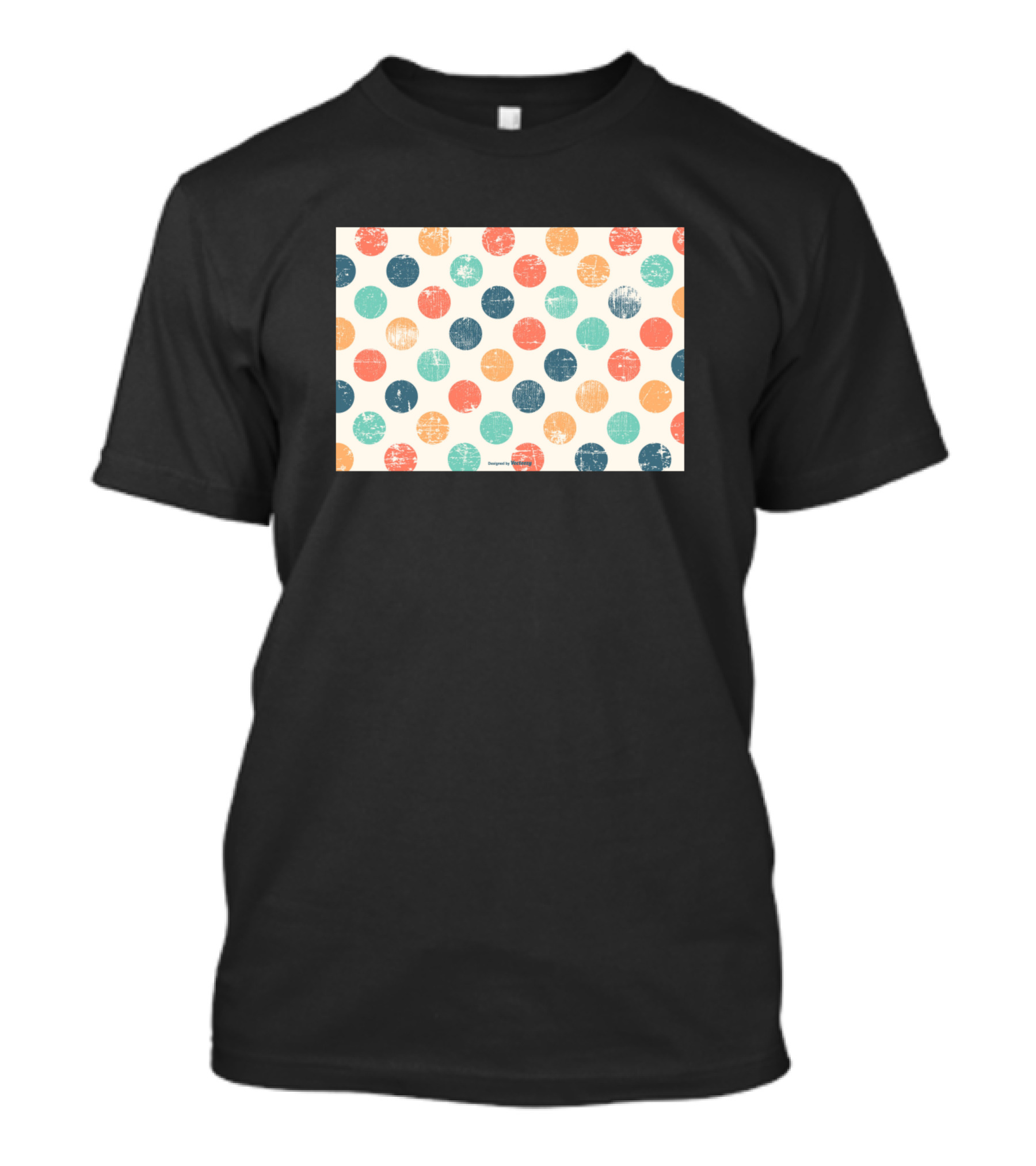 Polka Dot Grunge Vintage Distressed Multicolor T-Shirt