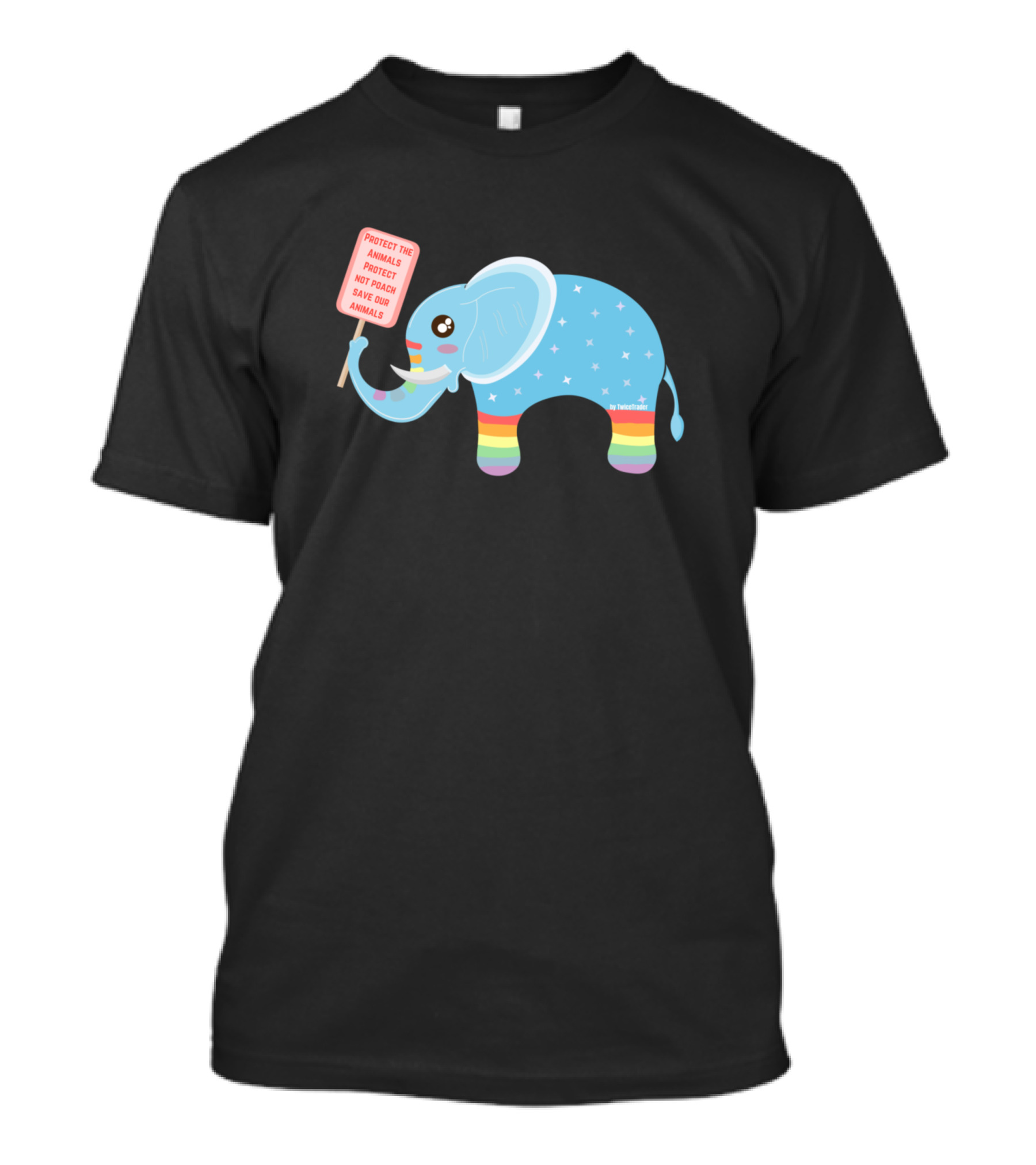 Protect The Animals Protest Rainbow Elephant Save Our Animals T-Shirt