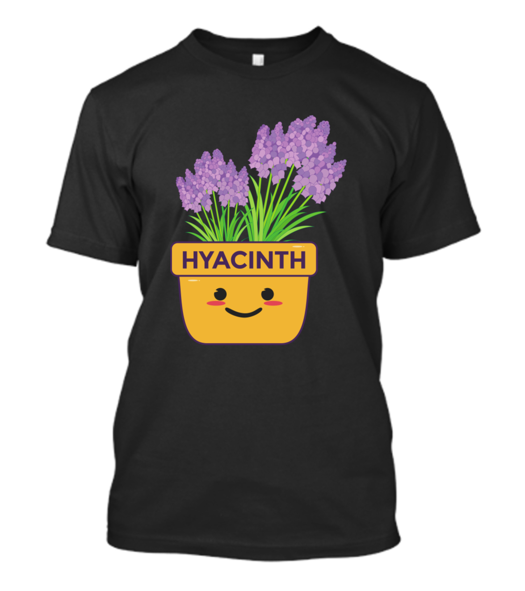 Hyacinth Smiling Flower Pot With Purple Blooms T-Shirt