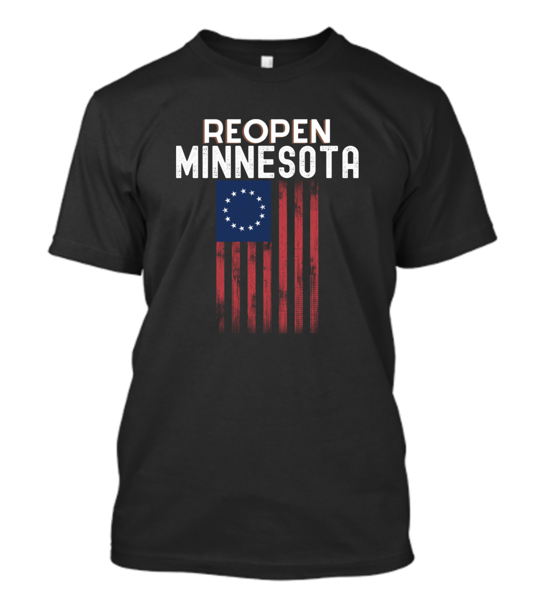 REOPEN MINNESOTA Betsy Ross Flag T-Shirt
