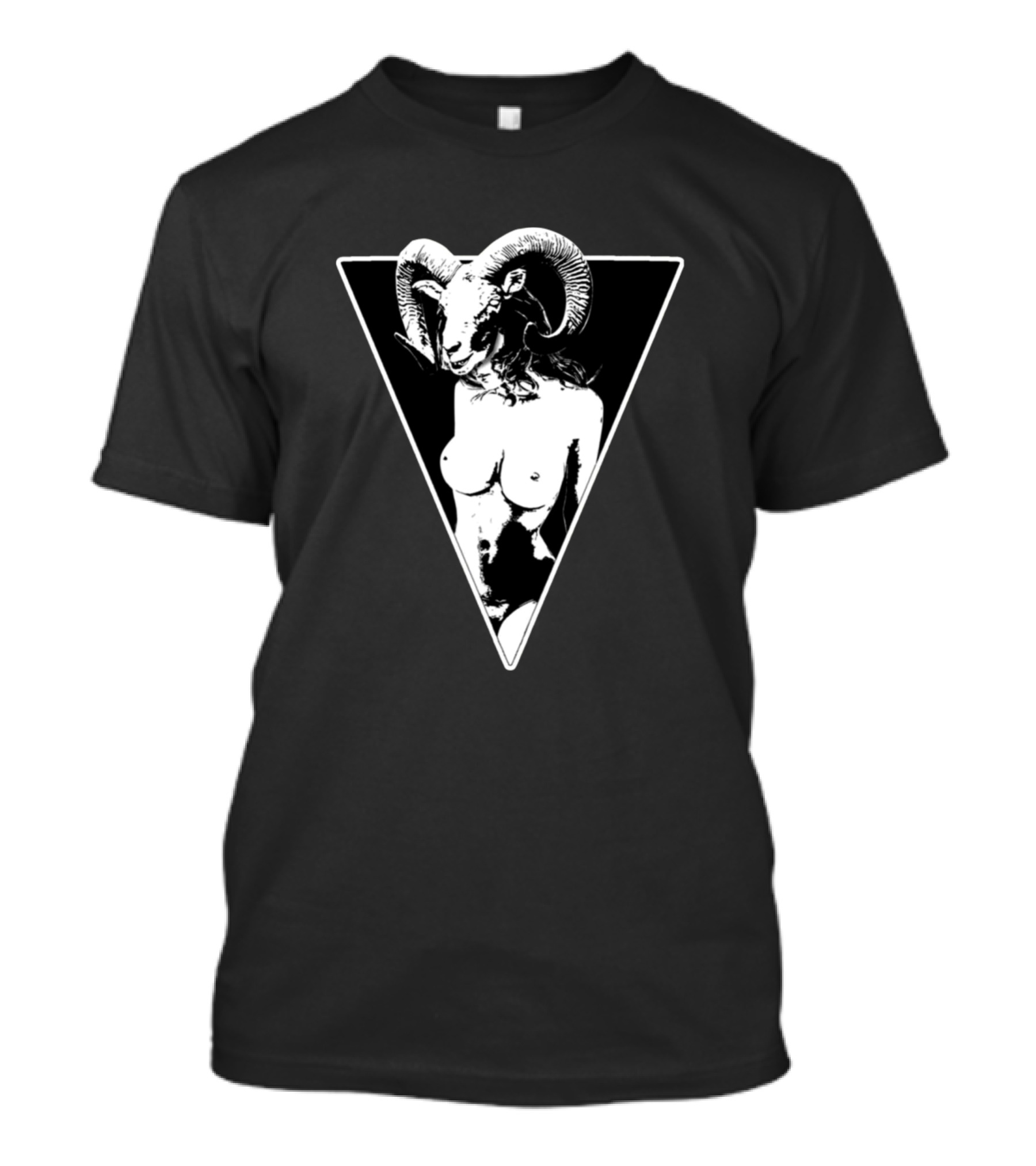 Satanic Goat Baphomet 666 Occult Black Triangle T-Shirt
