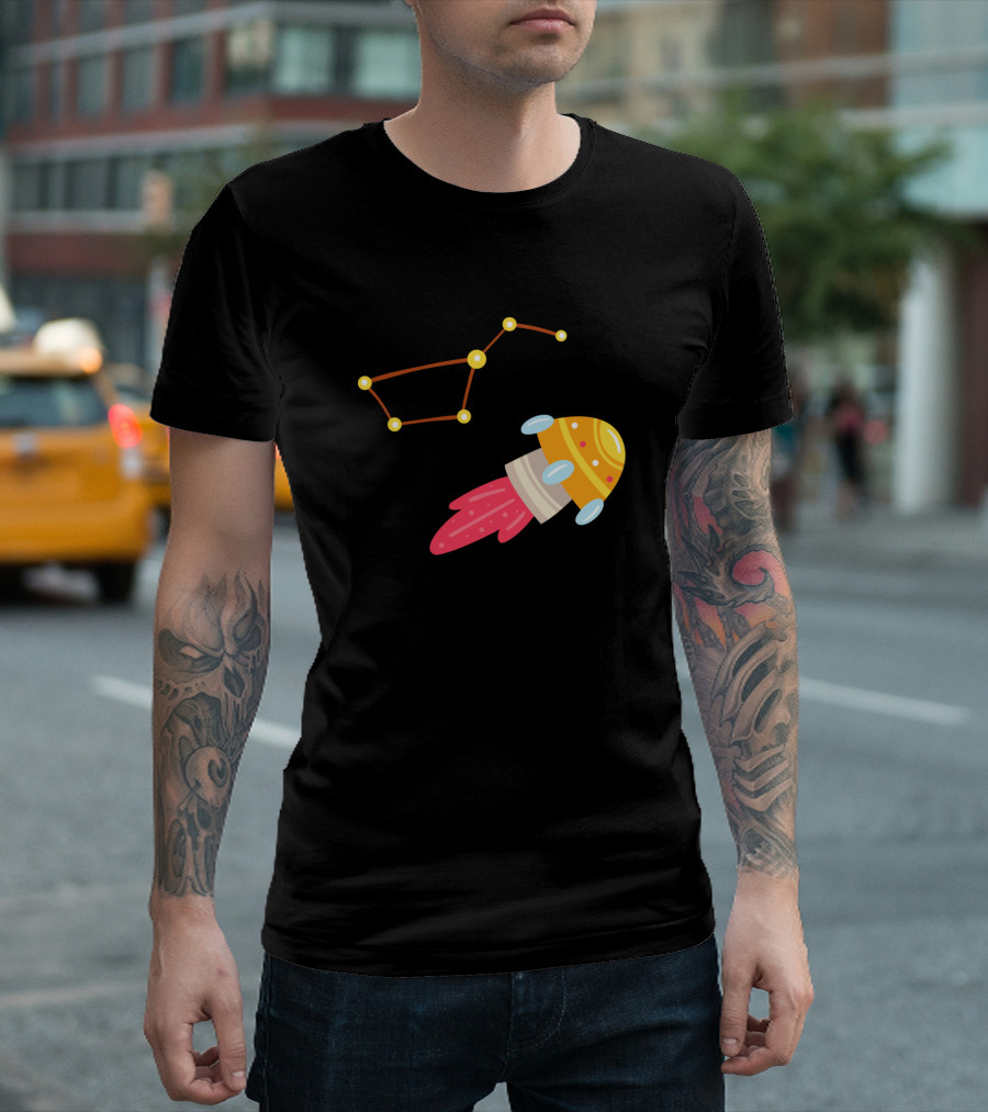 Rocket with Ursa Major Constellation Sciences T-Shirt
