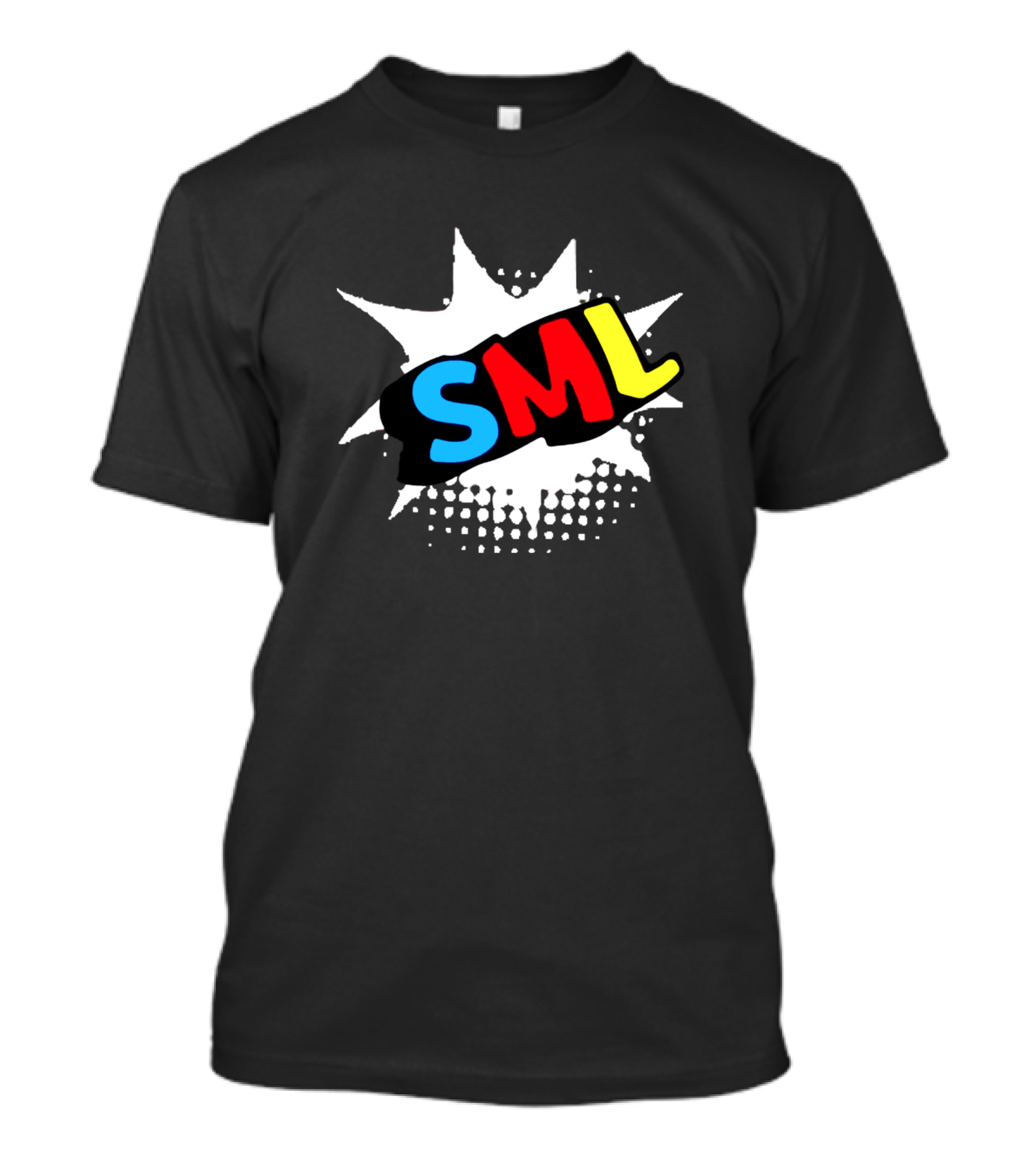 SML Logo Comic Style Burst Red Blue Yellow Letters T-Shirt