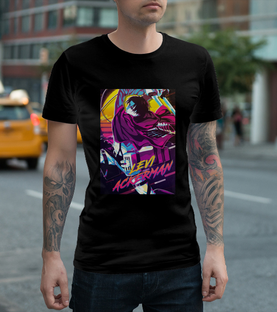 Levi Ackerman Strongest Soldier AOT Neon T-Shirt