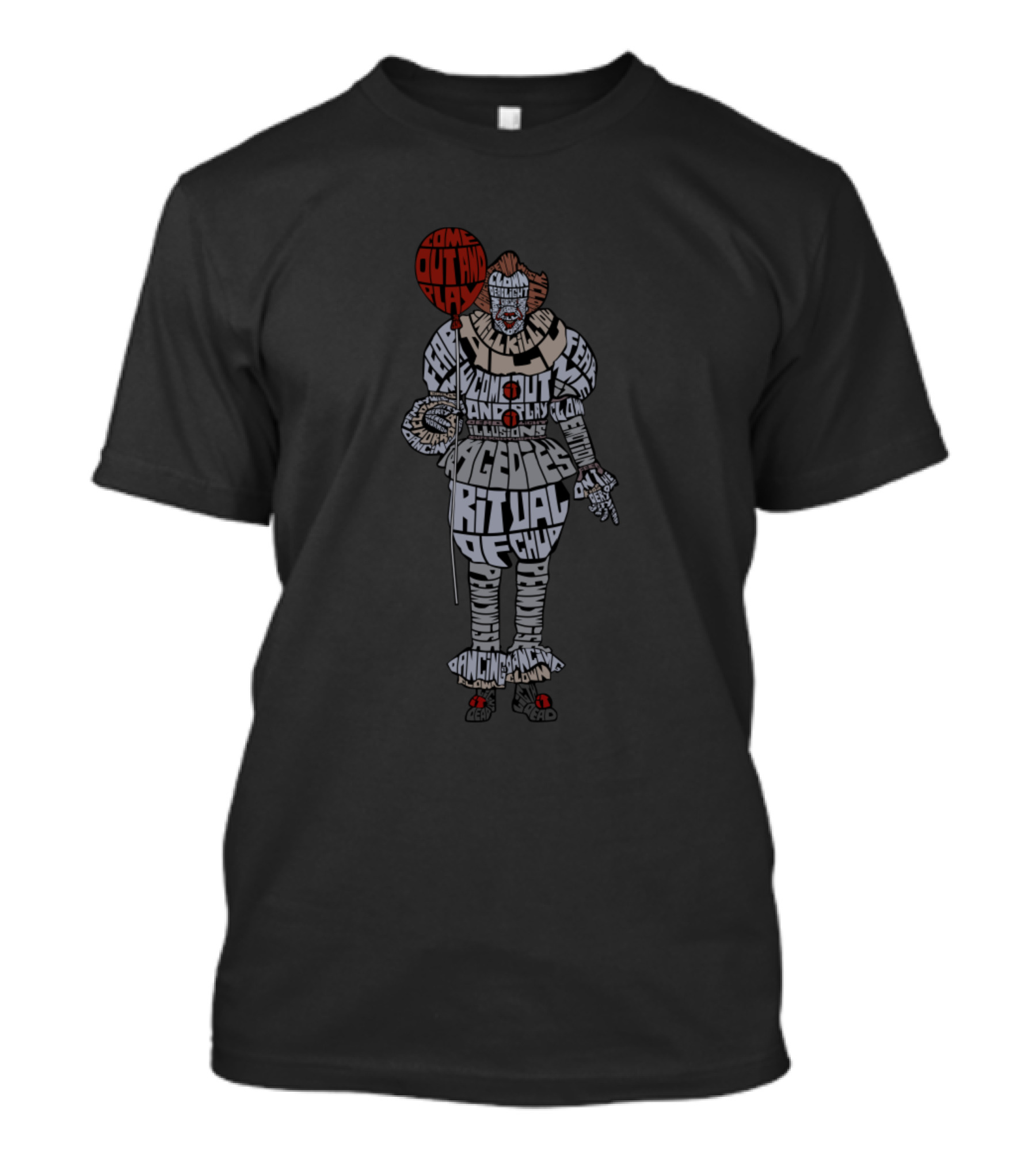 Come Out And Play Dancing Clown Ritual Of Chud Calligram T-Shirt