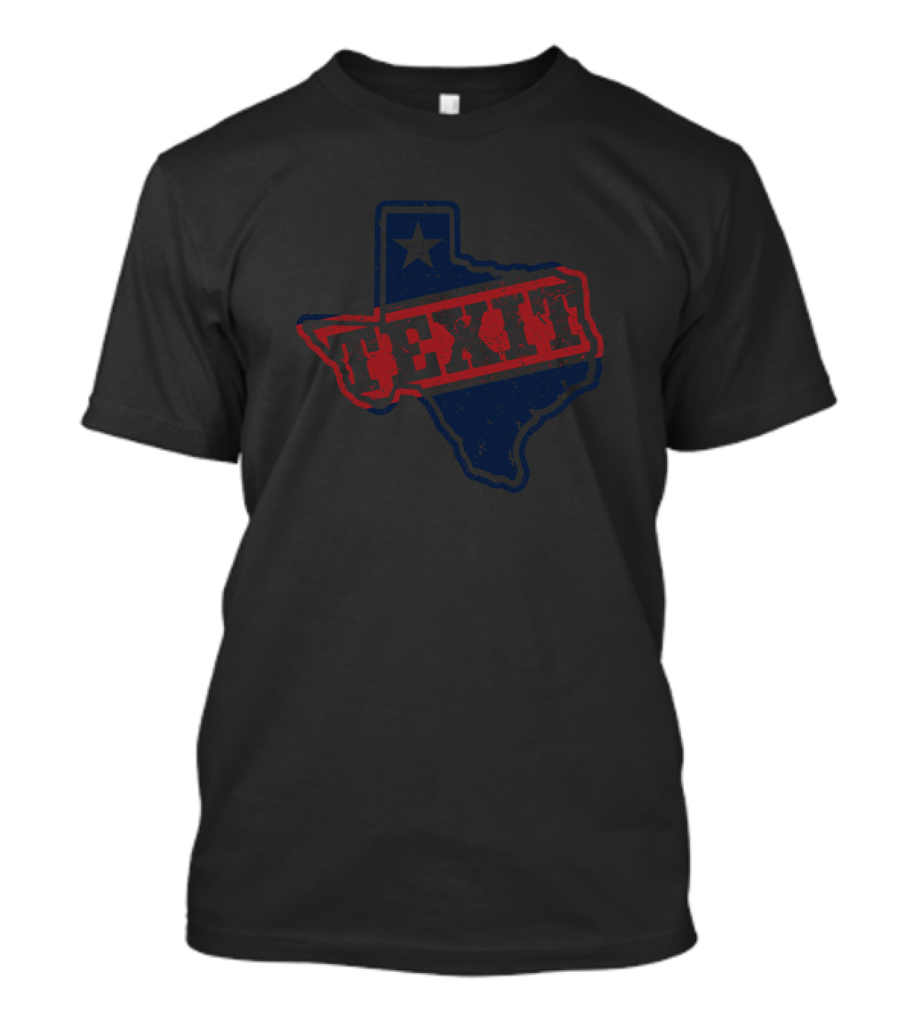 Texas Texit Lone Star Map Star Red Blue T-Shirt