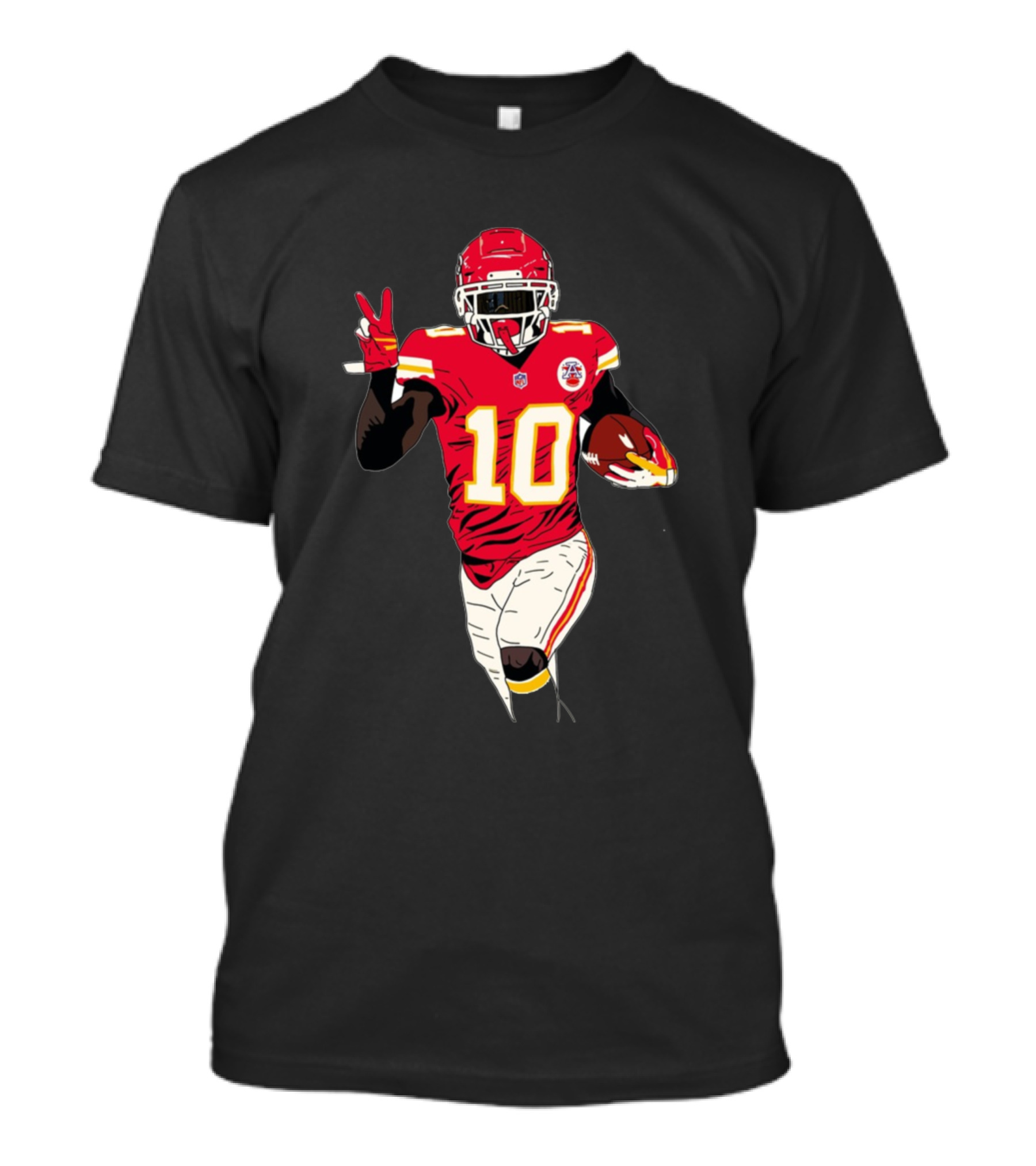 Tyreek Hill Kansas City Football Number 10 Victory Gesture T-Shirt