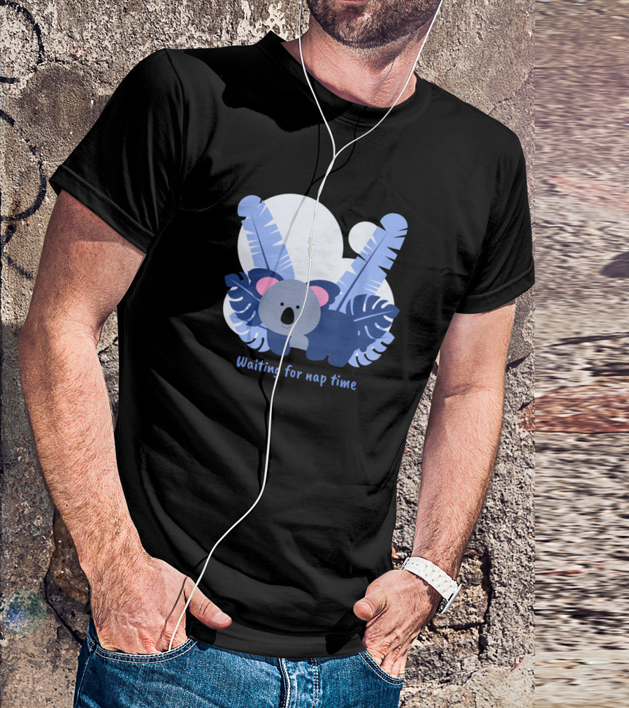 Waiting For Nap Time Featuring Baby Koala With Leaves T-Shirt