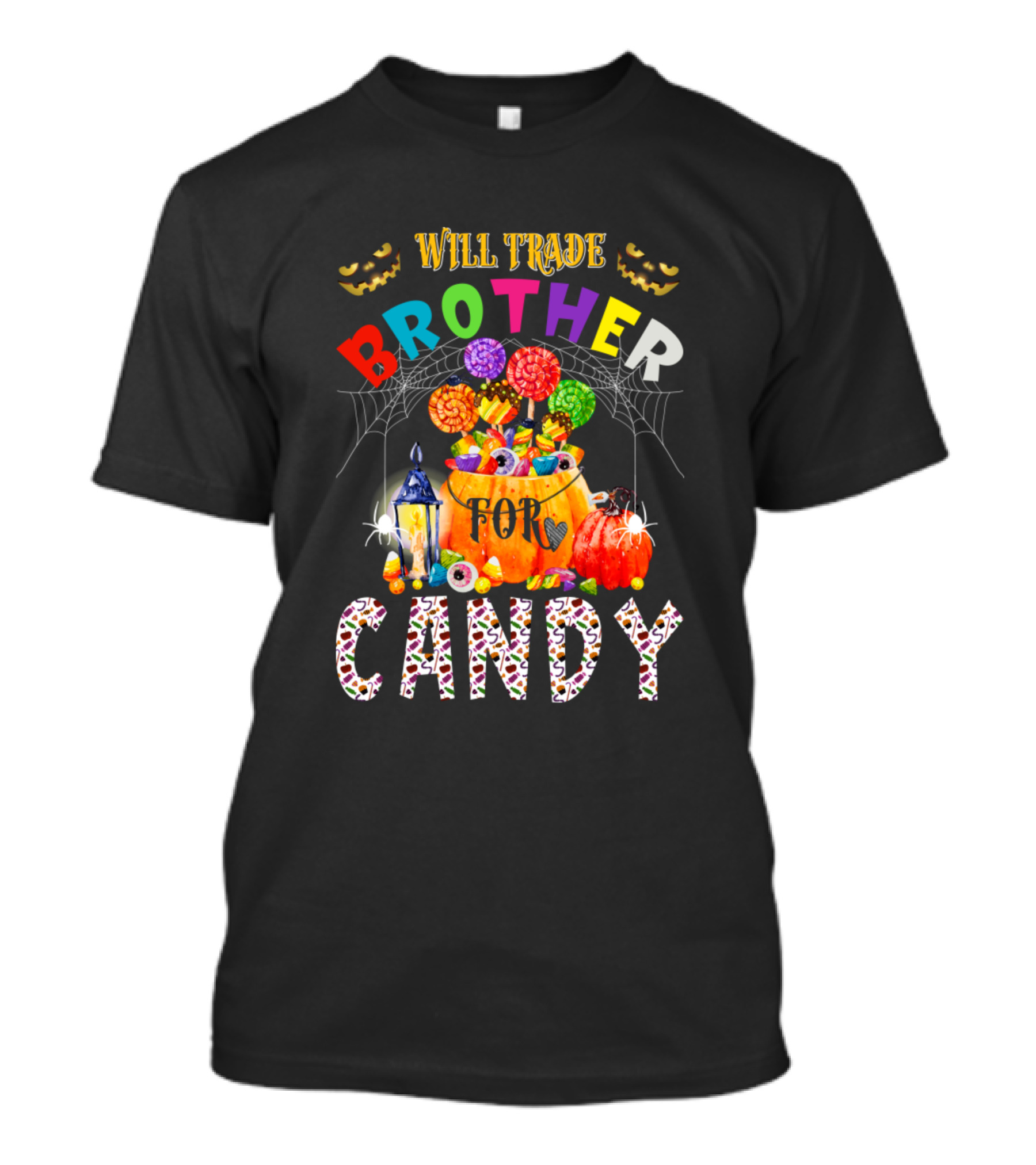 Will Trade Brother For Candy Halloween Bag Lantern Jack-O'-Lanterns T-Shirt