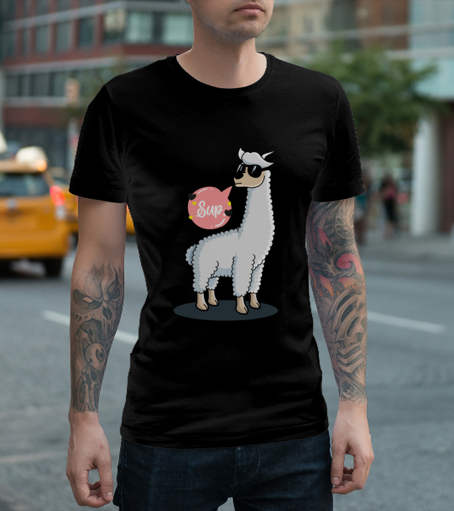 Sup No Drama Llama Animal Lover Awesome Cool Sunglasses T-Shirt