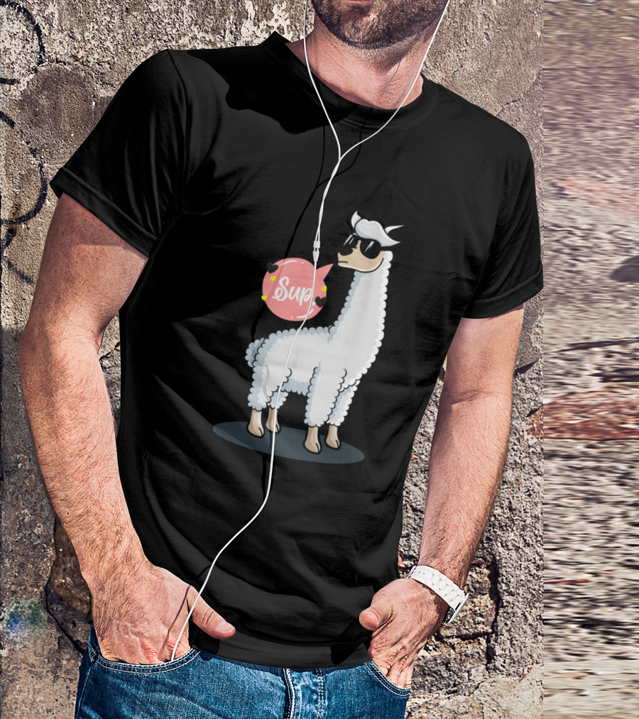 Sup No Drama Llama Animal Lover Awesome Cool Sunglasses T-Shirt