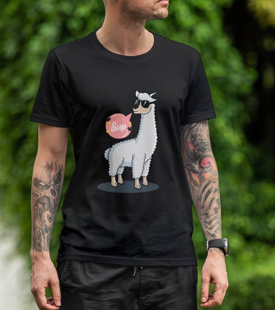 Sup No Drama Llama Animal Lover Awesome Cool Sunglasses T-Shirt