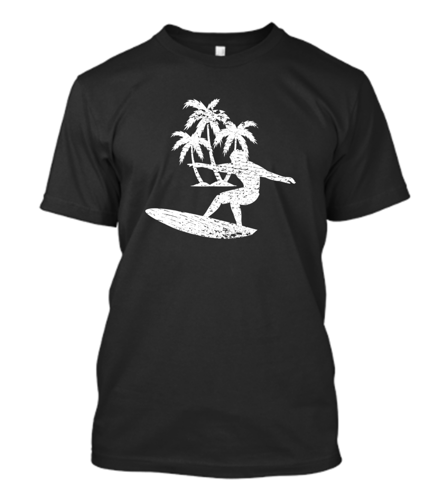 Surfer Summer Water Sports Palms Trees Kite T-Shirt