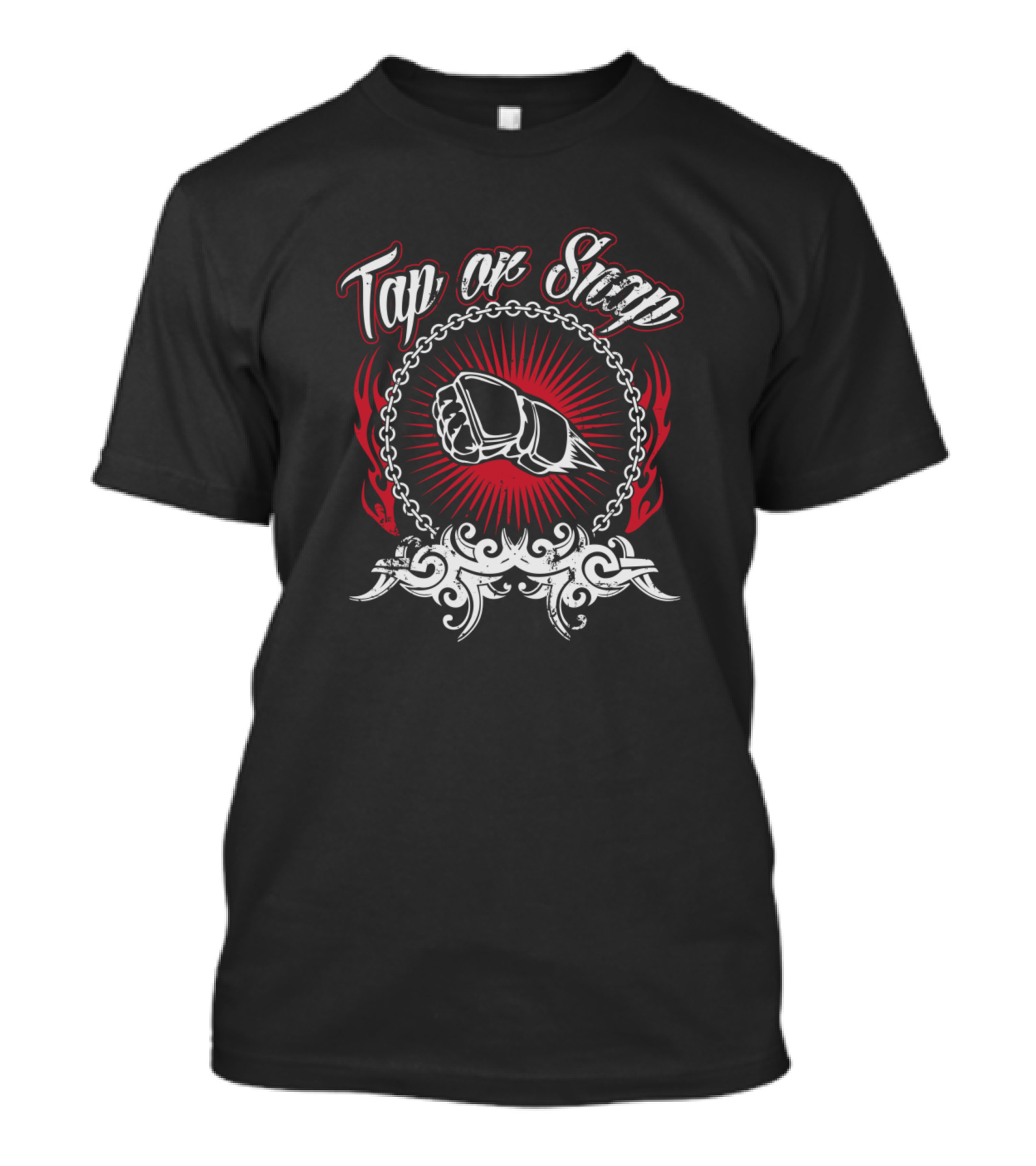 Tap Or Snap MMA Glove Chain Flames T-Shirt