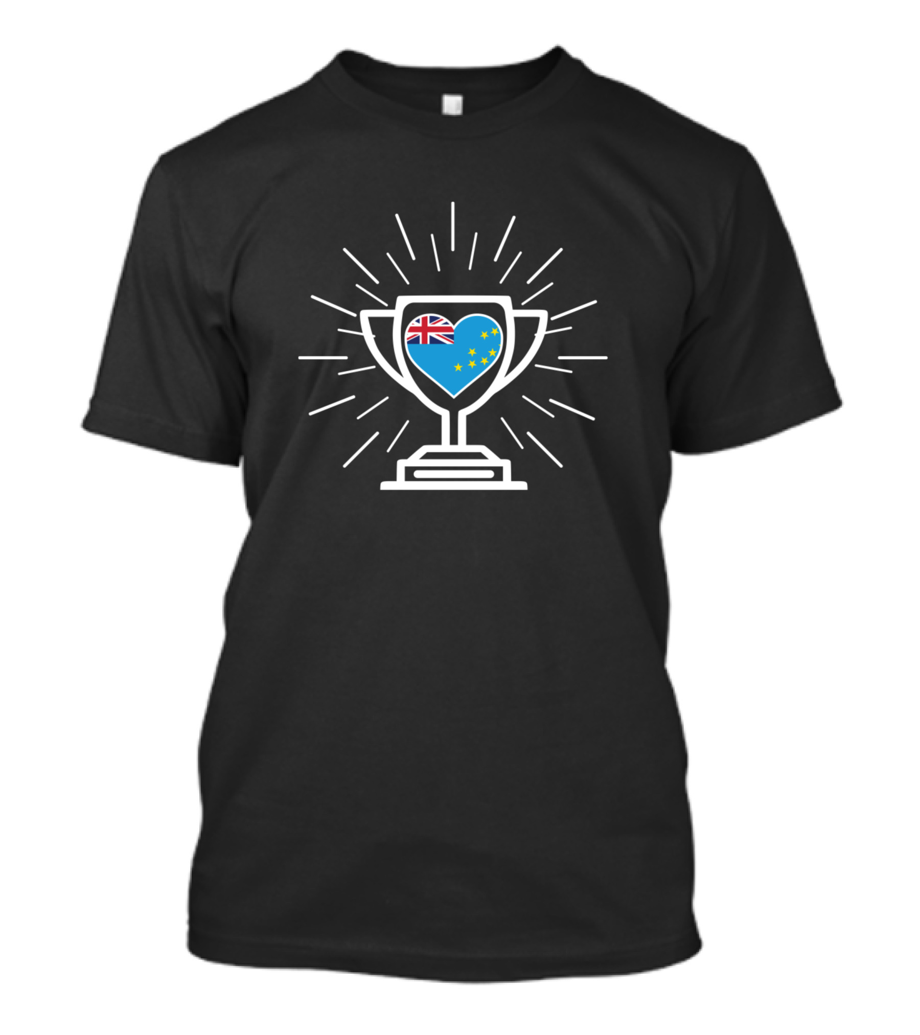Tuvalu Trophy Heart UK Flag Stars T-Shirt