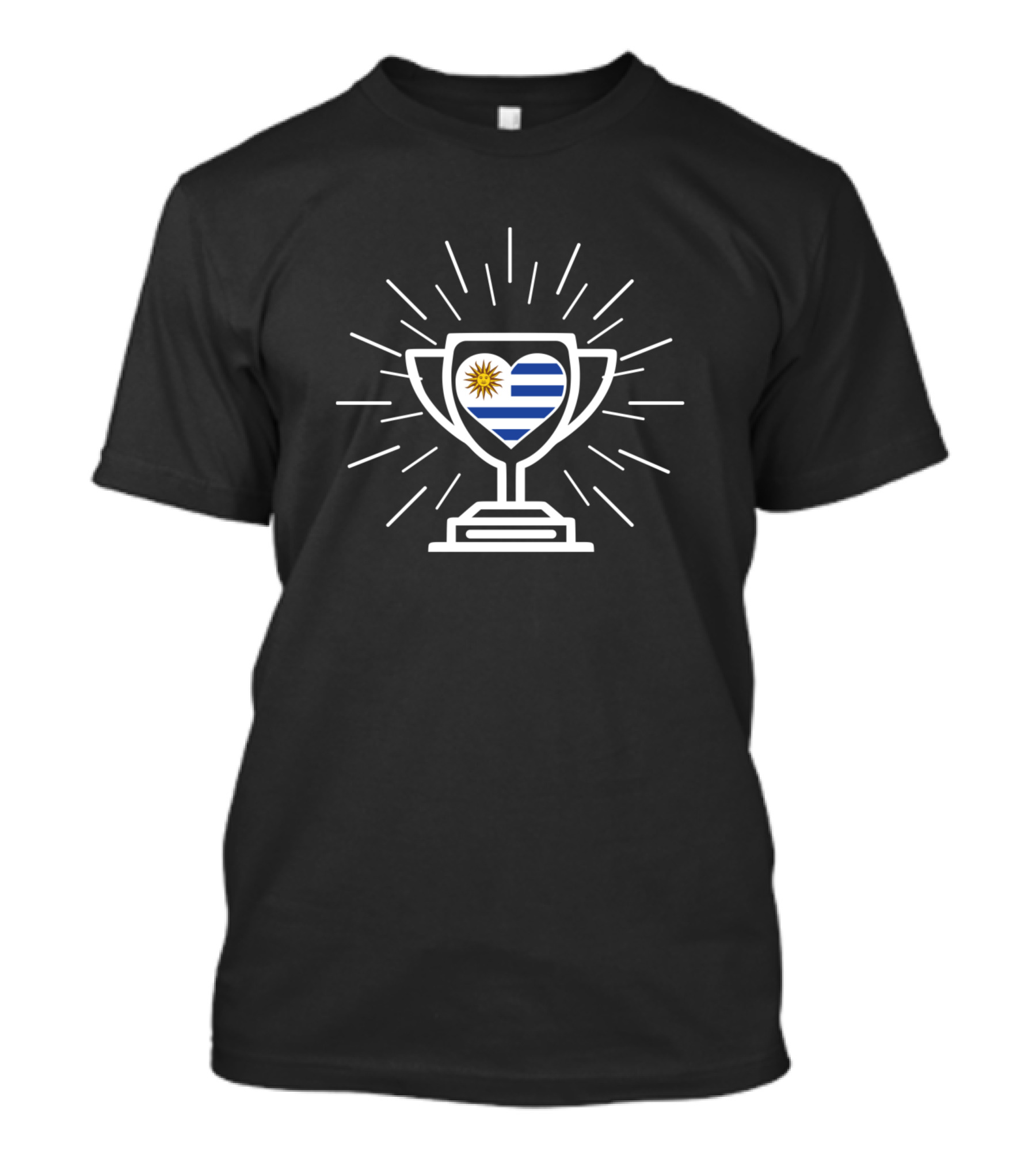 Uruguay Heart Flag Trophy Emblem T-Shirt