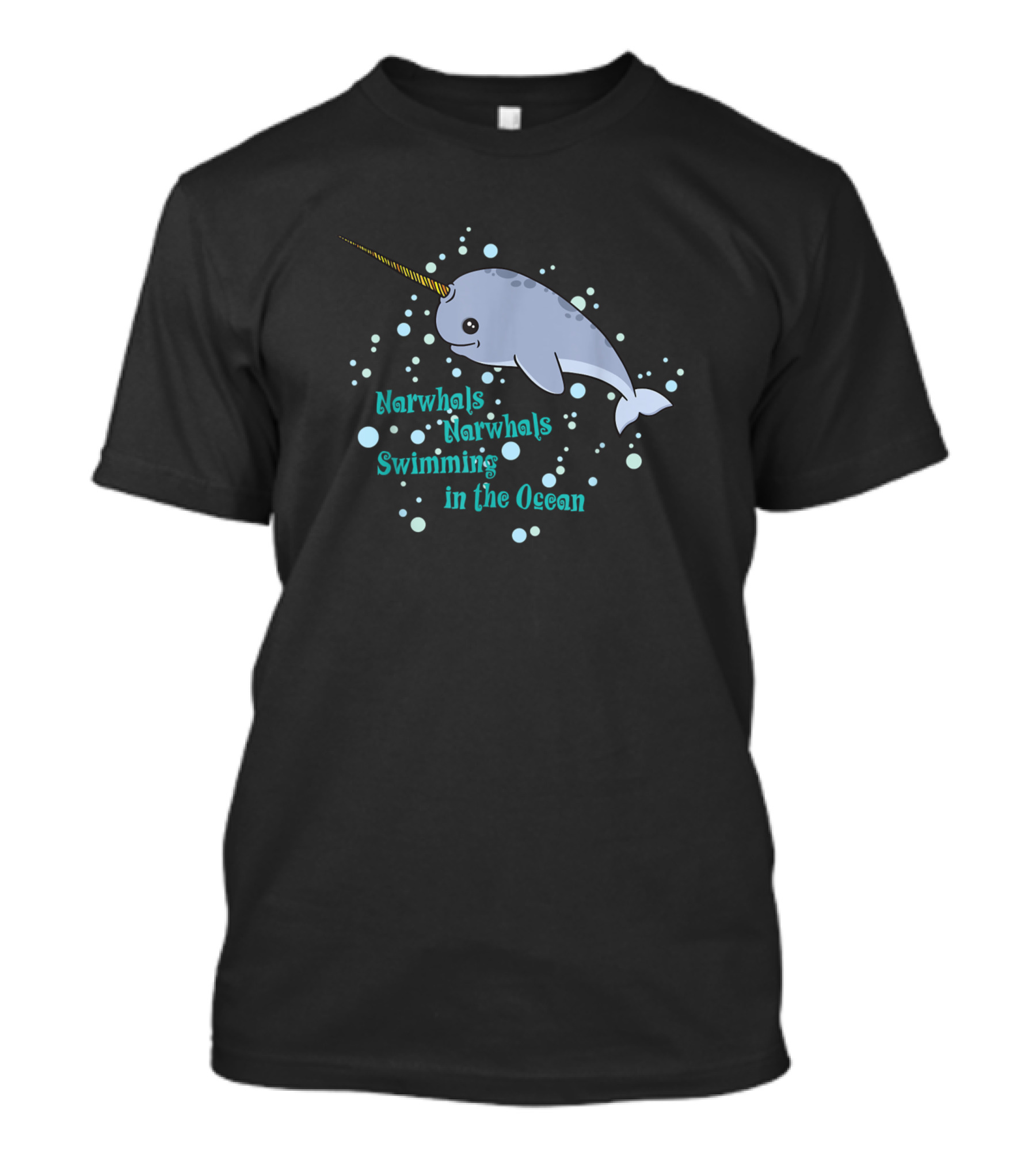 Narwhals Swimming In The Ocean Unicorns Of The Sea T-Shirt