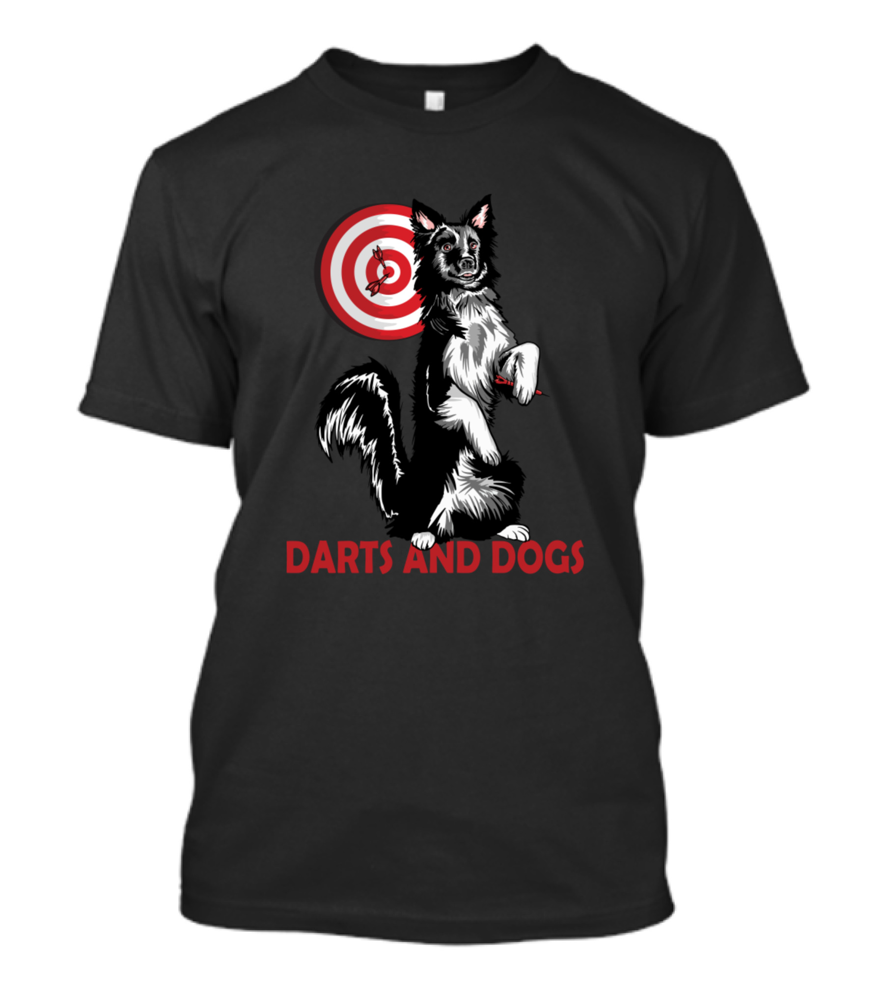 Darts And Dogs Dart Players Dog Owners Bullseye Targeting Canine T-Shirt