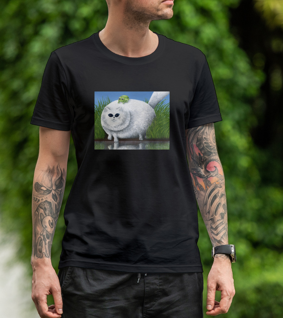 Fat Cat And His Frog By Gary Patterson T-Shirt