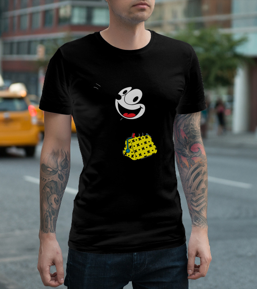 Felix The Cat Holiday with Iconic Yellow Bag T-Shirt