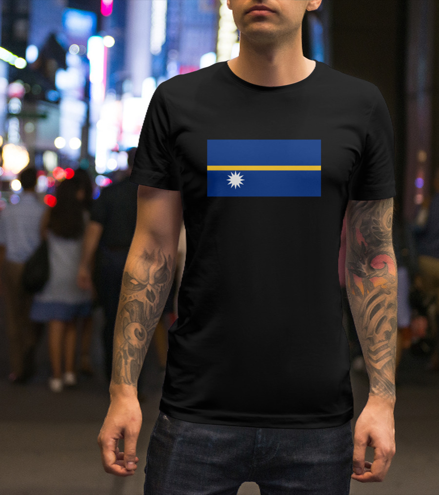 Flag Of Nauru Minimalist National T-Shirt